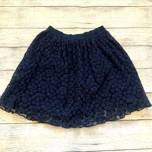 Baby Gap Blue Navy Skirt Flower Tulle Layered Embroidered Flowers Scalloped SZ 5